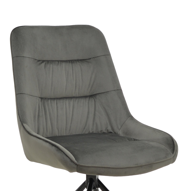 Scaun Wori Gri inchis catifea-metal picior, negru, 48x56x82 cm