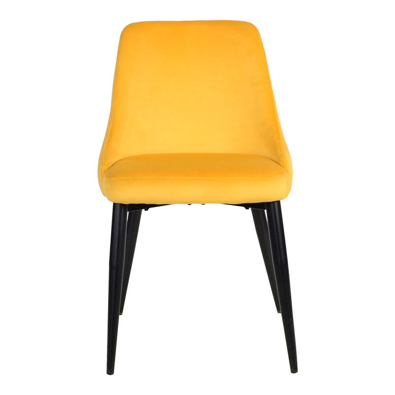 Scaun Zedna, Catifea, galbena, 51x58x84 cm - Negru