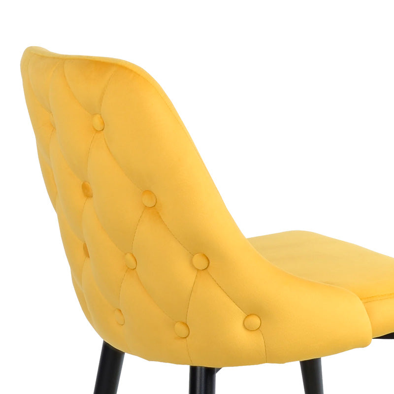 Scaun Zedna, Catifea, galbena, 51x58x84 cm - Negru