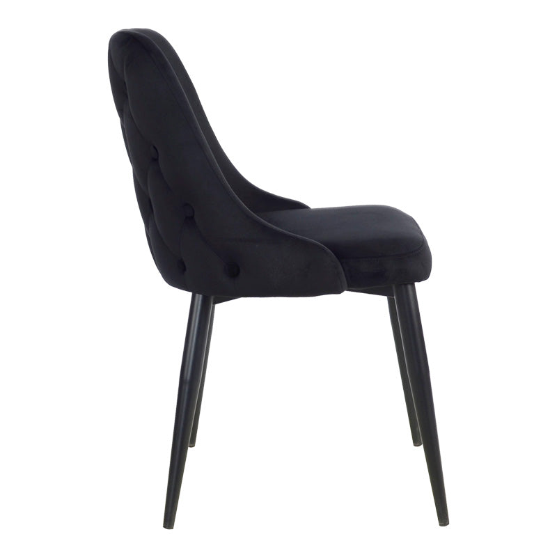 Scaun Zedna, Catifea Neagra, Negre, 51x58x84 cm
