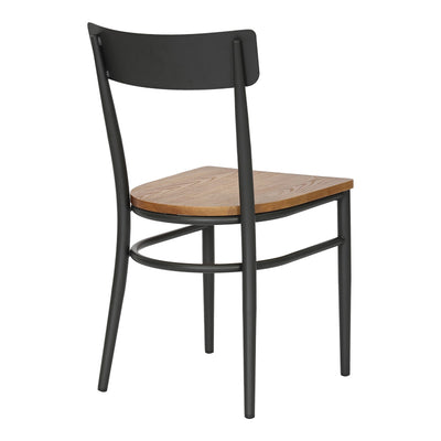 Scaun Zerca, Gri Închis, Structura Lemn de Cauciuc, Natural, 49x44x82 cm, detaliu produs