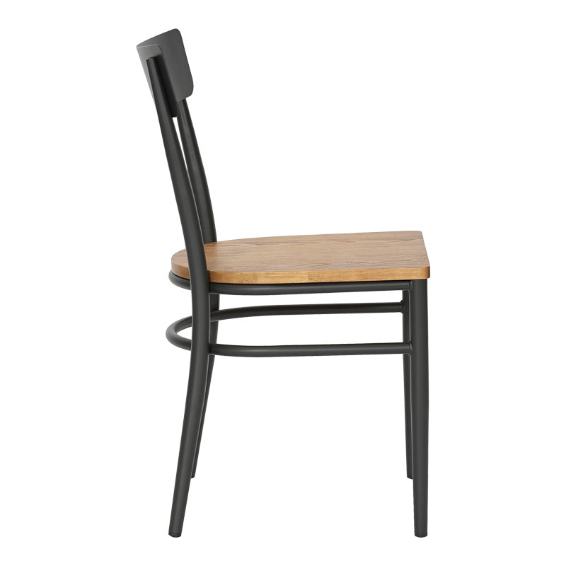 Scaun Zerca, Gri Închis, Structura Lemn de Cauciuc, Natural, 49x44x82 cm
