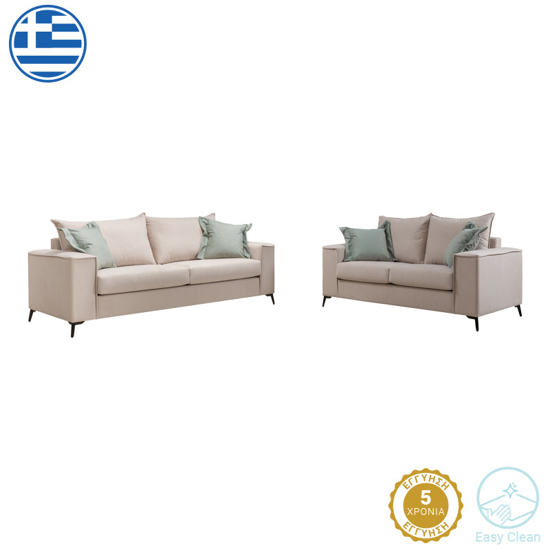 canapea Set 2 canapele cu 2 locuri Verona x2 Verde deschis 225x93x100 cm