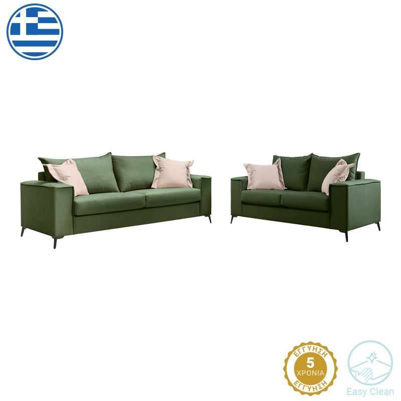 canapea Set 2 canapele cu 2 locuri Verona x2 Verde inchis 225x93x100 cm