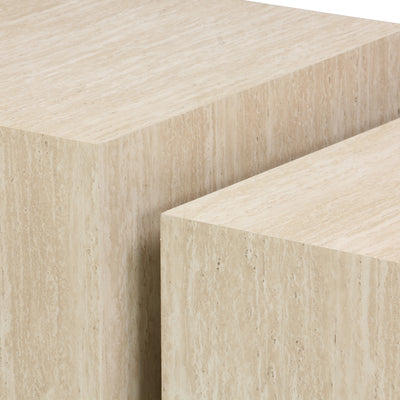 Set 2 masute de cafea Coffina din MDF, efect travertin, imagine produs 6, MDF, lemn, PP, pentru living