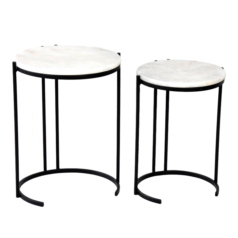 masuta de cafea Set 2 masute laterale Luxere Negru 40x40x54 cm