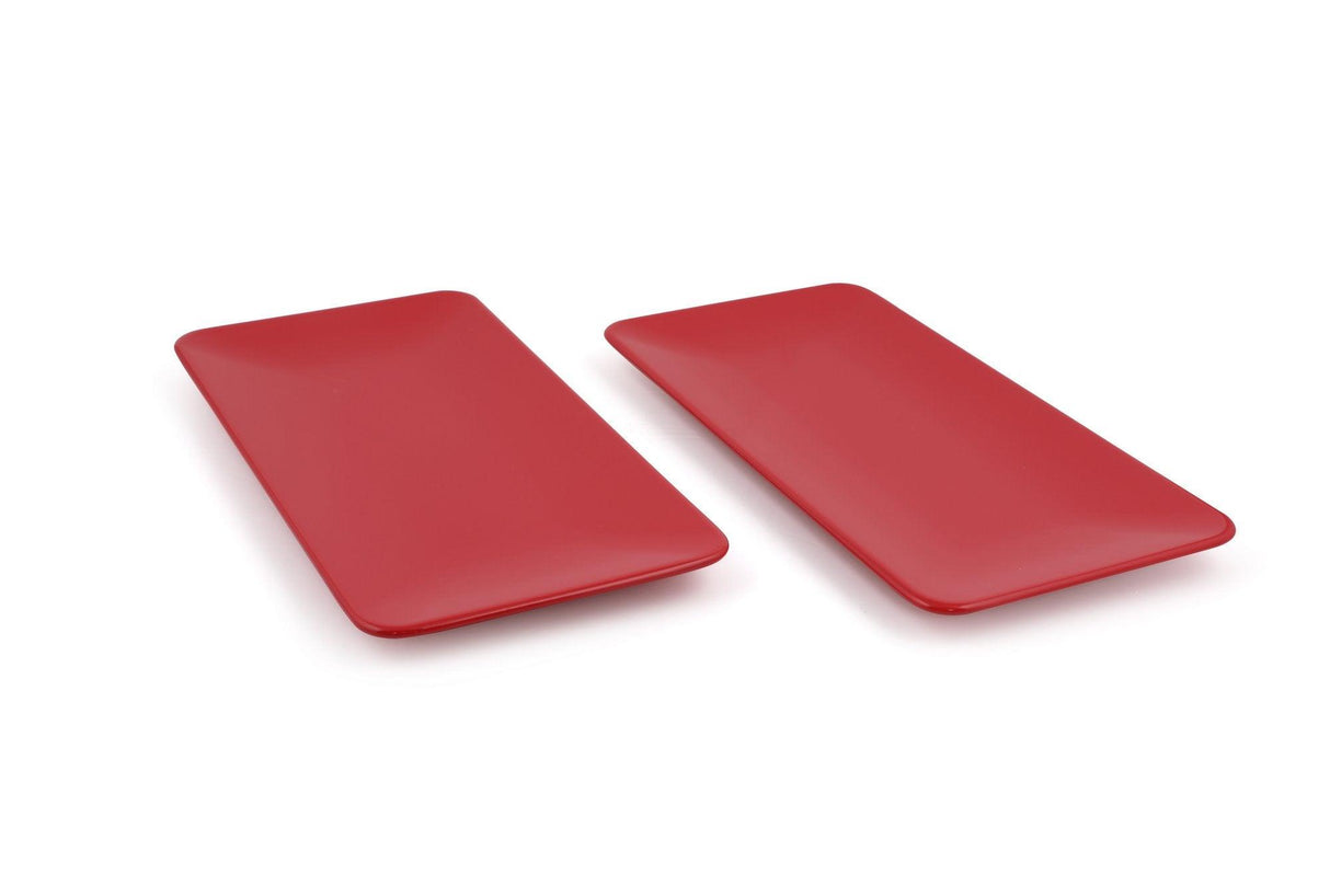 Set 2 Platouri Fire, Ceramica, Roșu, 33 x 16,8 x 2 cm