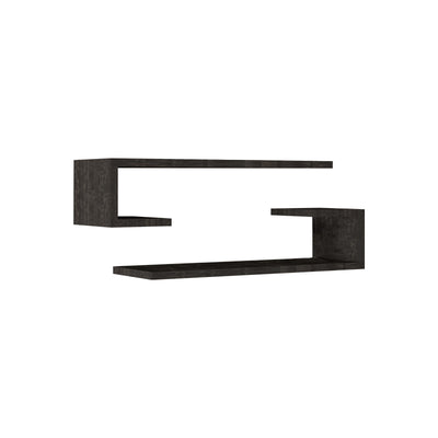 Set 2 rafturi de perete Eldo Negru 60x19x15 cm