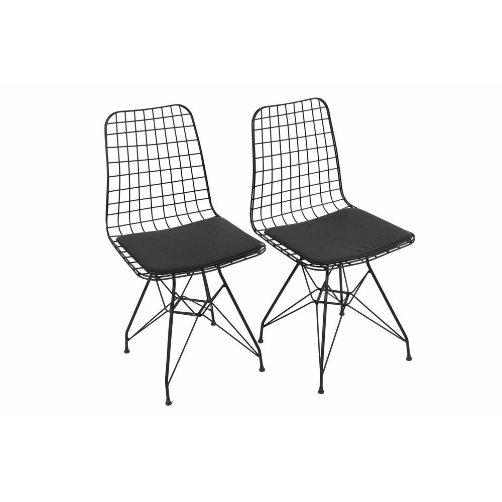 Set 2 Scaune, Interior/Exterior Landa, Negru, 44x49x92 cm