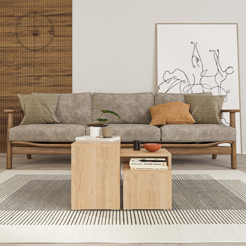 Set 3 masute Kantar, Natural, 65x30x39 cm, detaliu produs