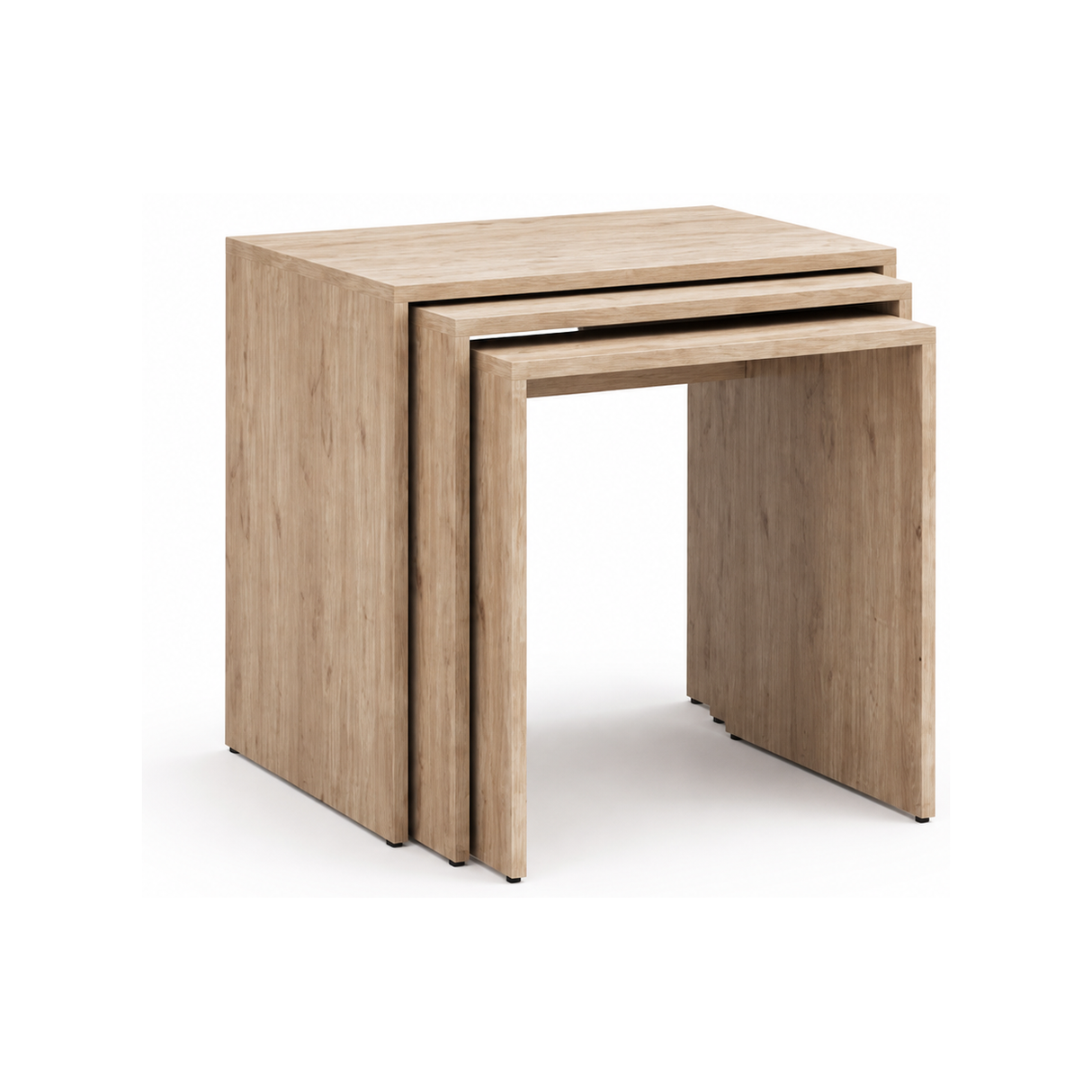 Set 3 Masute Cafea Zigon Adore, 55x47x40 cm - Stejar