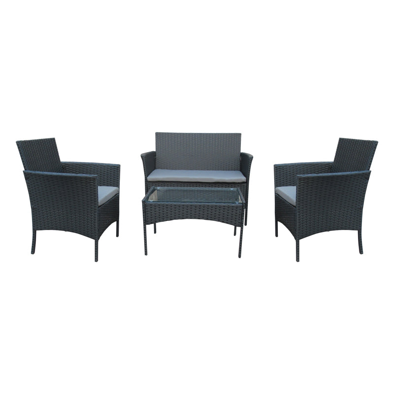 Set 4 buc masa si scaune de gradina Calmness Negru 104x55x79 cm
