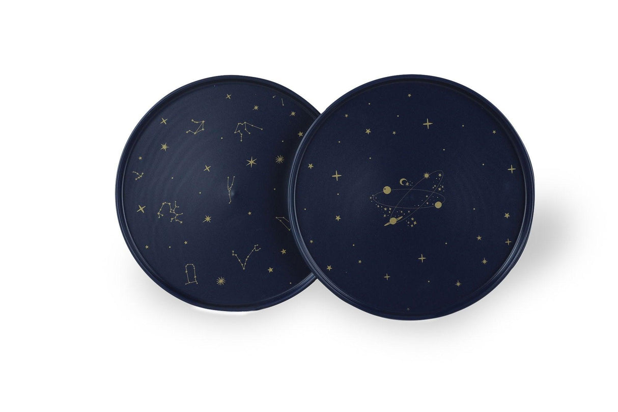Set 4 Farfurii Sky, Ceramica, Albastru marin, 27 cm