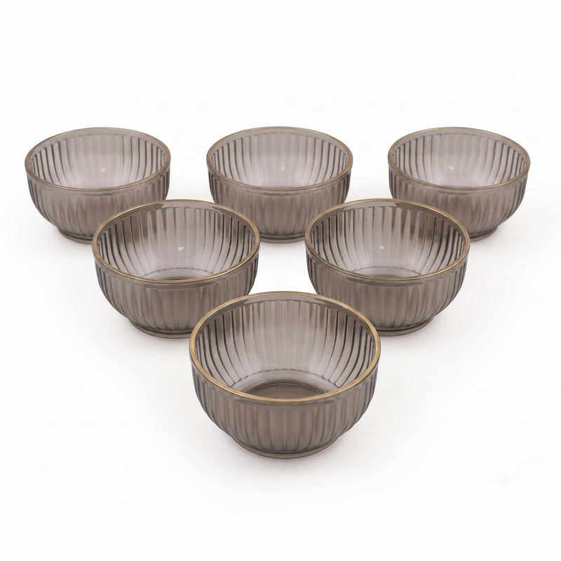 Set 6 boluri, Fumuriu, 10 x 10 x 5 cm, 250 ml