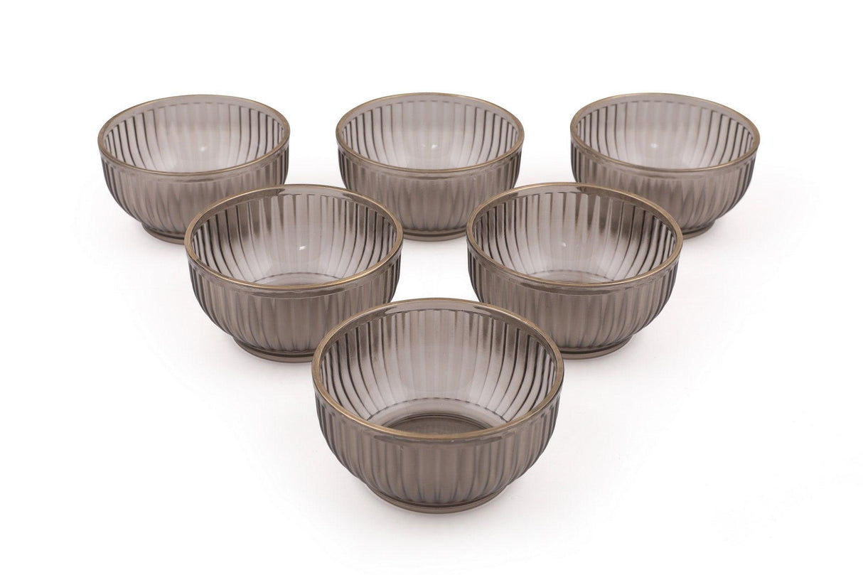Set 6 boluri, Fumuriu, 10x10x5 cm