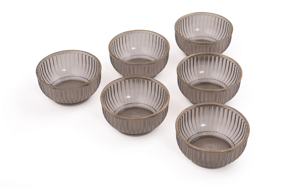 Set 6 boluri, Fumuriu, 10x10x5 cm