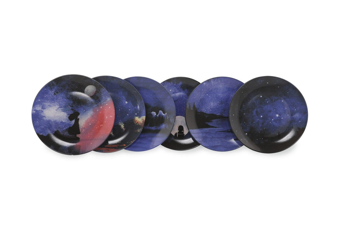 Set 6 Farfurii Notte, Ceramica, Albastru, 26 cm