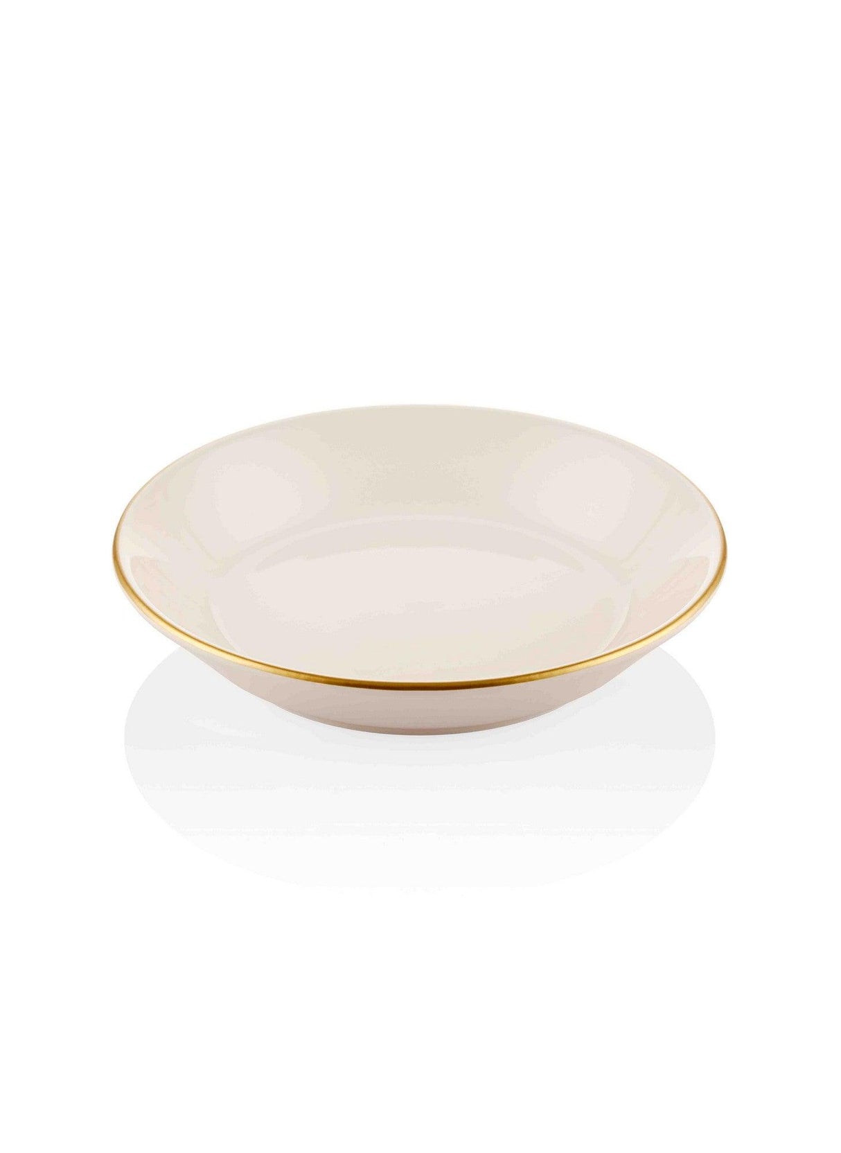 Set 6 Farfurii Pluto, Ceramica, Crem, 20 cm