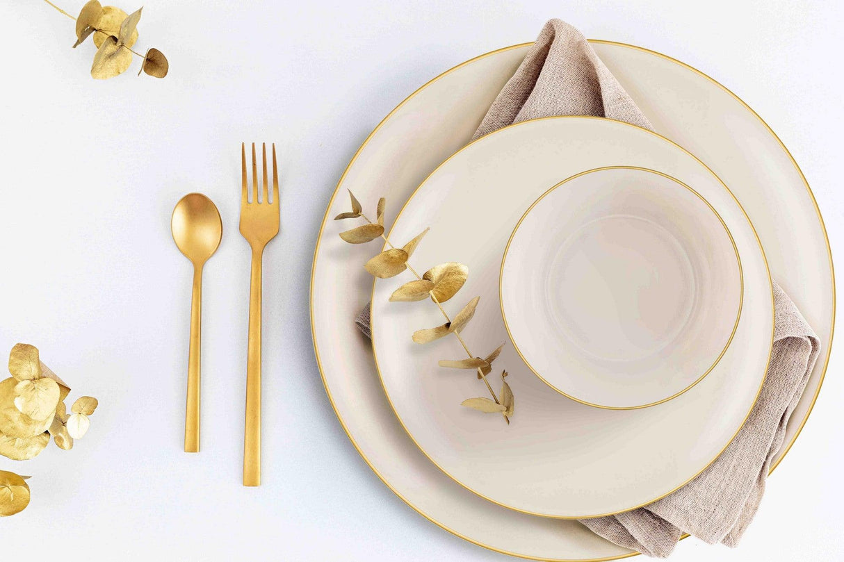 Set 6 Farfurii Pluto, Ceramica, Crem, 20 cm