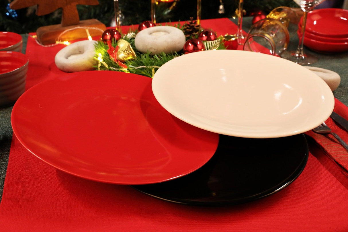 Set 6 Farfurii Uni Primo, Ceramica , Multicolor Mat, 25 cm