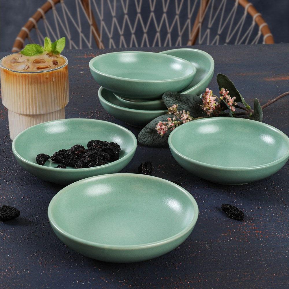 Set boluri ceramice pentru sos CEYIZSETSOSLKHALK13AYESIL6, Verde, 13 cm