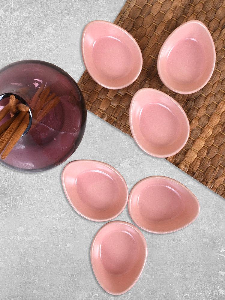 Set farfurii cu sos Sauce Plate Set Mini Gondola Light Pink Snack / Sauce 8 Cm 6 Pieces, Roz, 17x9x12 cm