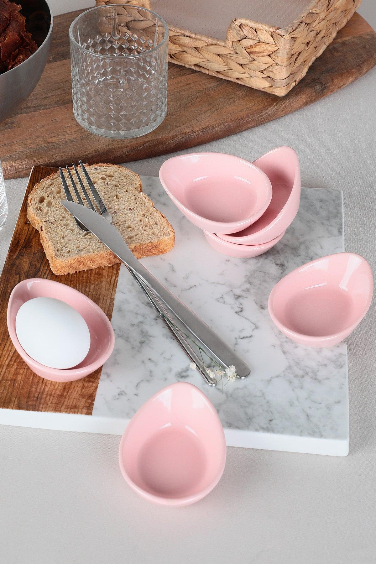 Set farfurii cu sos Sauce Plate Set Mini Gondola Light Pink Snack / Sauce 8 Cm 6 Pieces, Roz, 17x9x12 cm