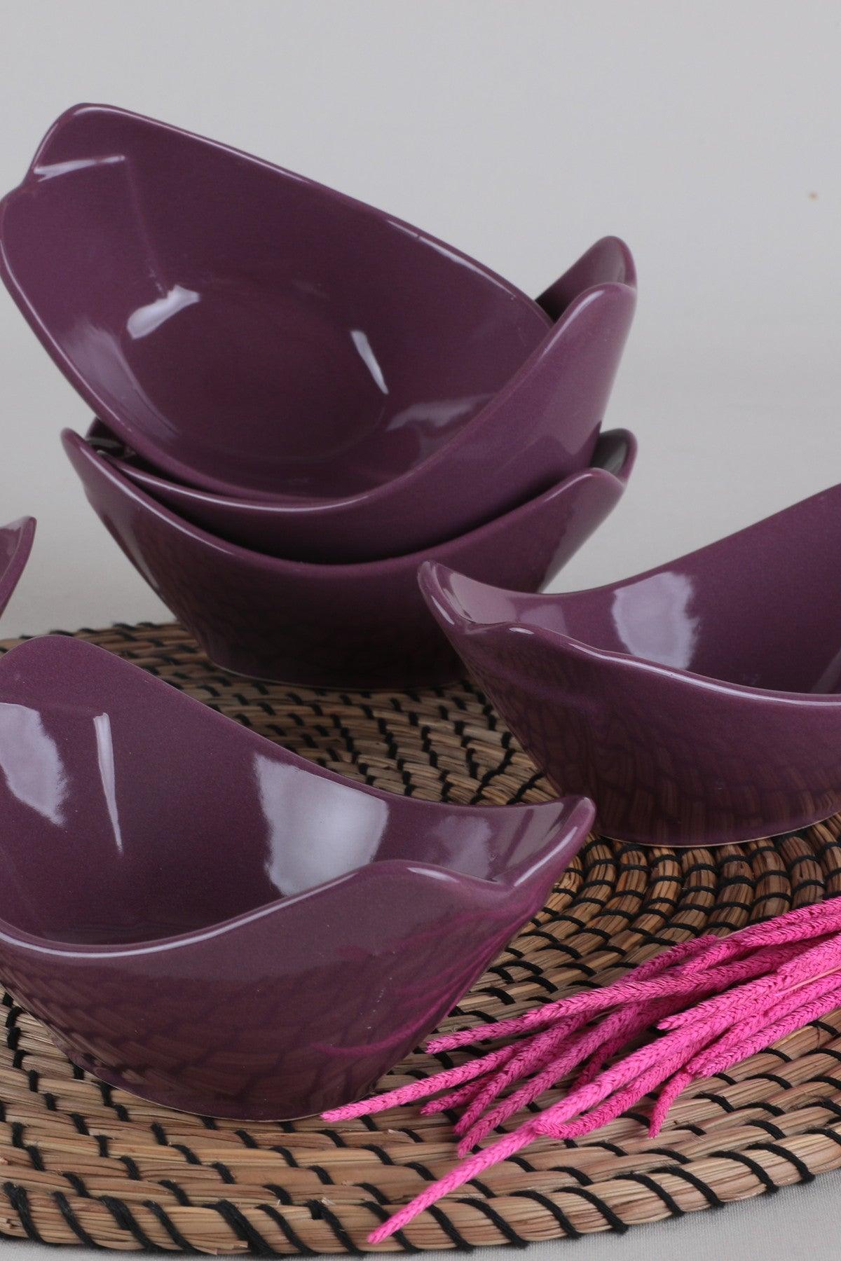 Set boluri Purple Sera Snack / Sauce Bowl 16 Cm 6 Pieces, Violet, 40x18x21 cm