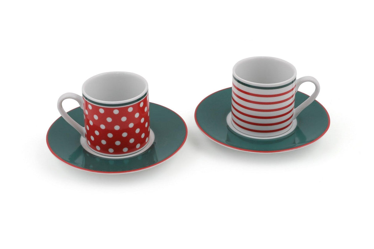 Set cești de cafea, Alb, 13x10x13 cm