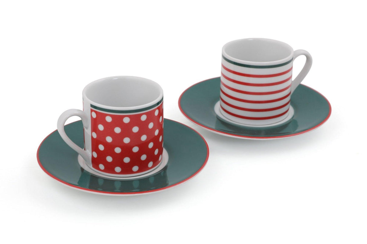 Set cești de cafea, Alb, 13x10x13 cm