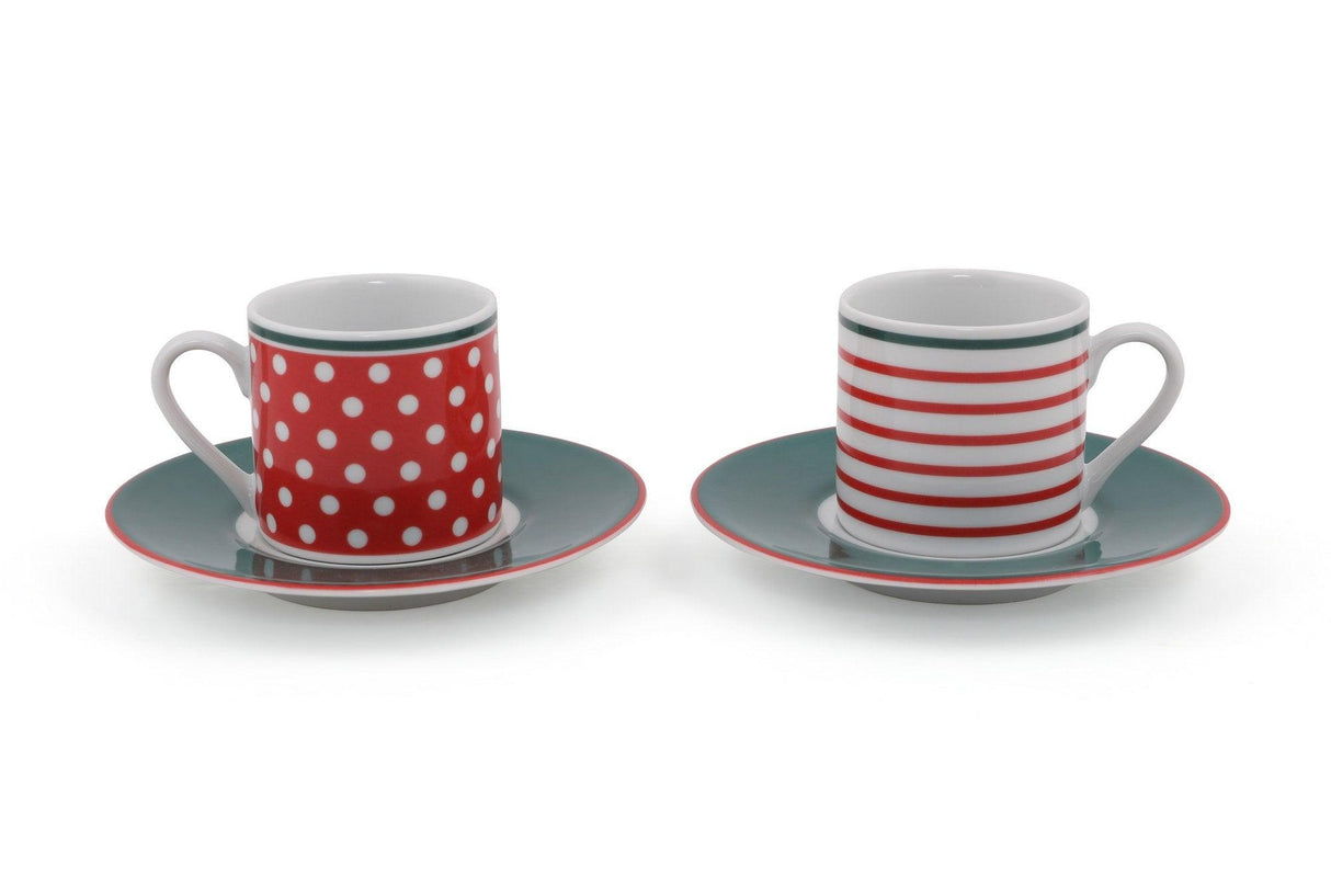Set cești de cafea, Alb, 13x10x13 cm