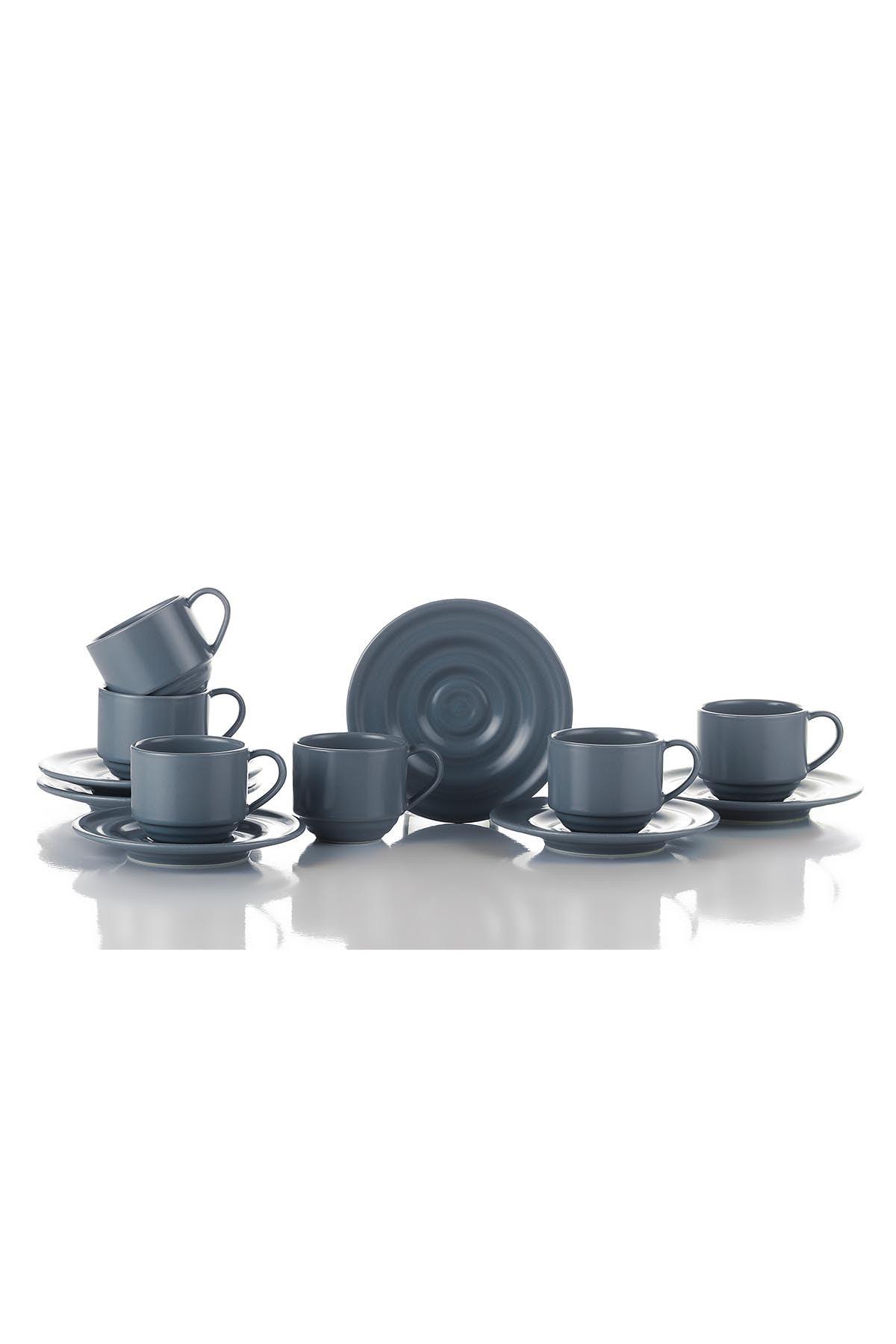 Set cești de cafea, Gri, 27x7x19 cm