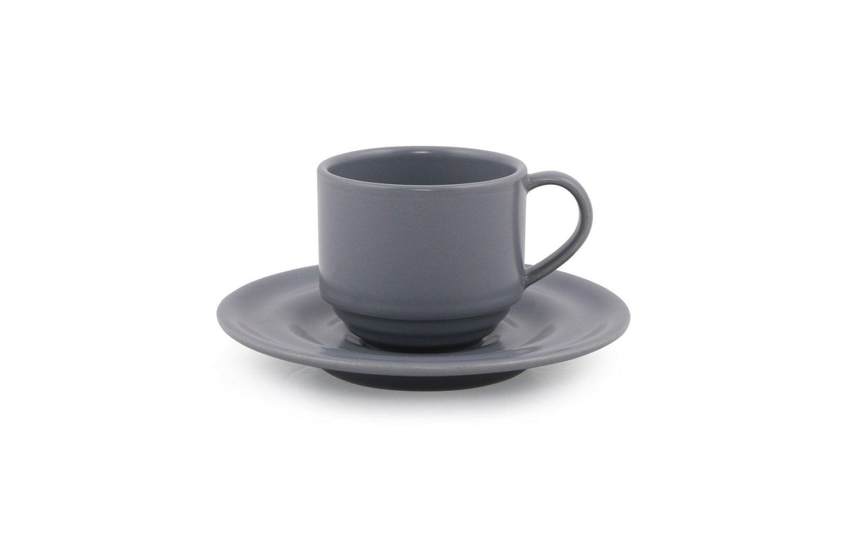 Set cești de cafea, Gri, 27x7x19 cm