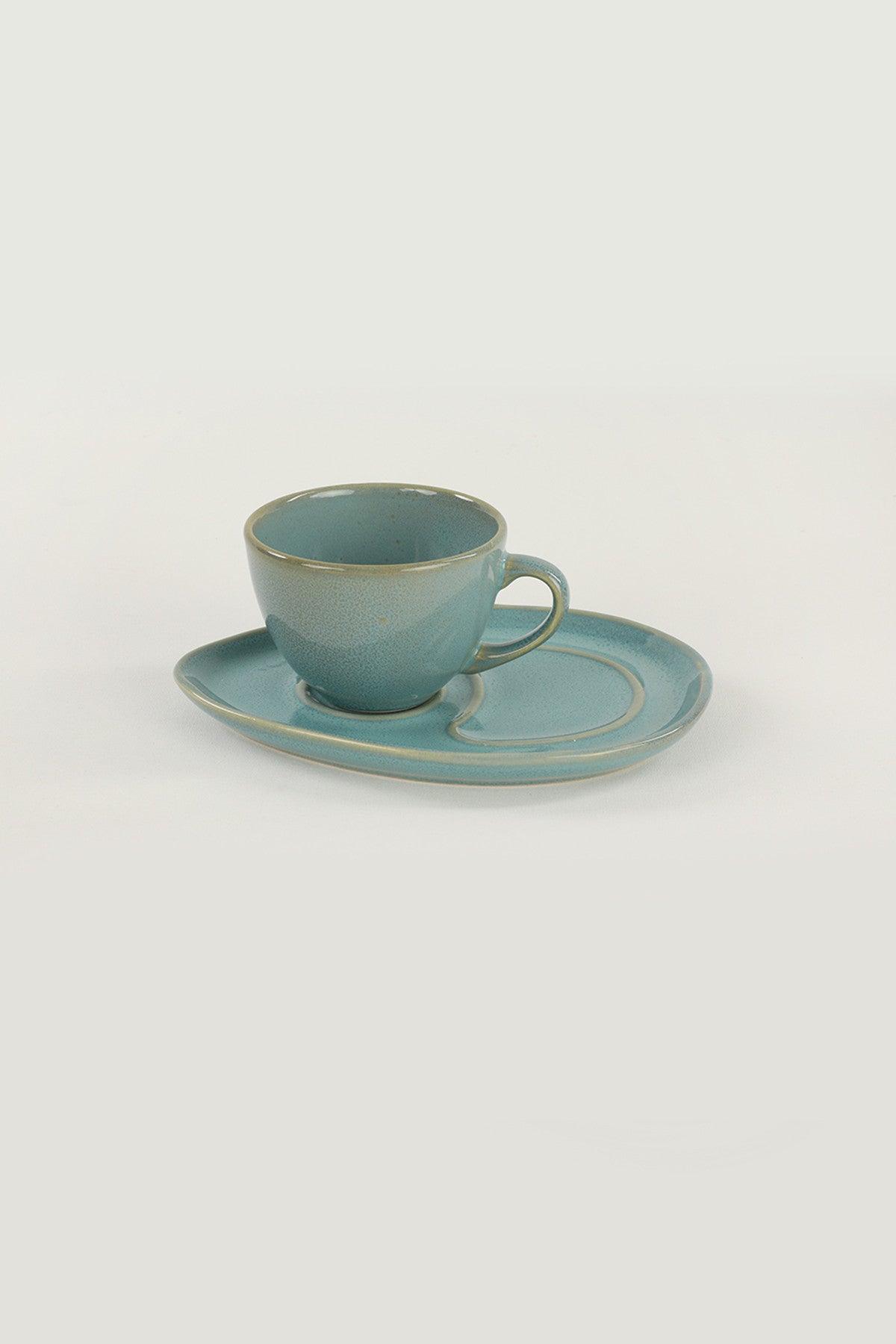 Set cești de cafea Ocean Drip Coffee Presentation Set 4 Pieces for 2 People, Turcoaz, 29x17x29 cm