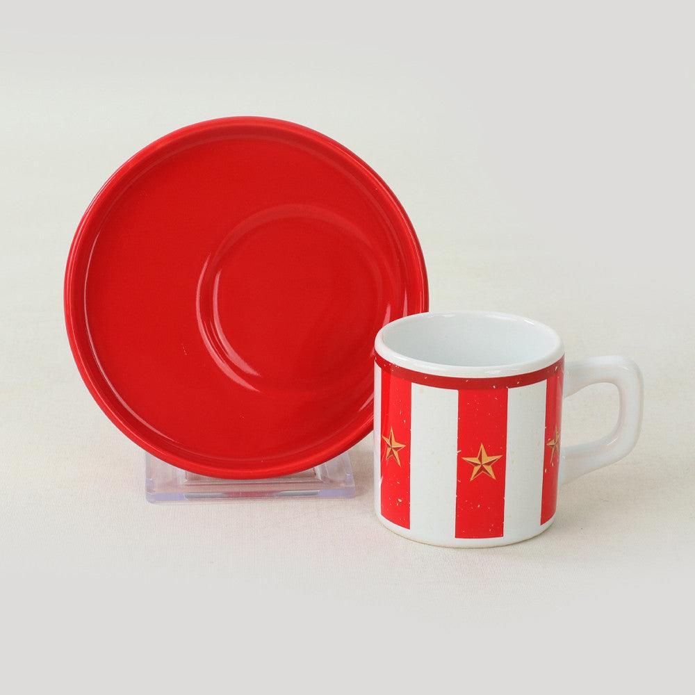 Set cești de cafea, Roșu, 37x22x24 cm