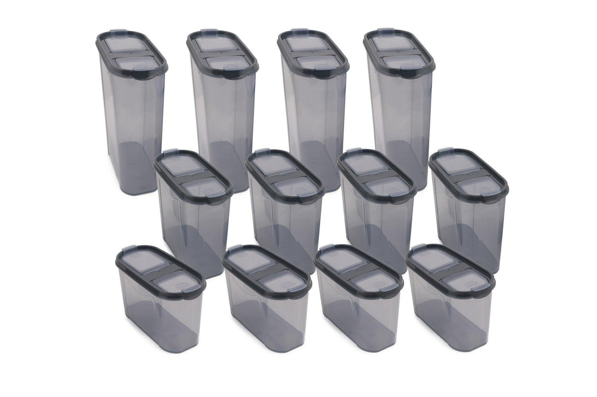 Set cutie de depozitare, Gri, 19x23.5x9 cm