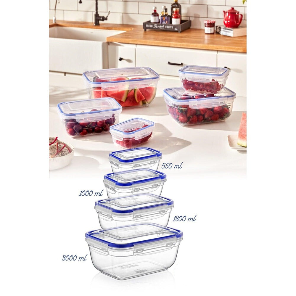 Set cutie de depozitare, Transparent, Multicolor, 20x12x20 cm