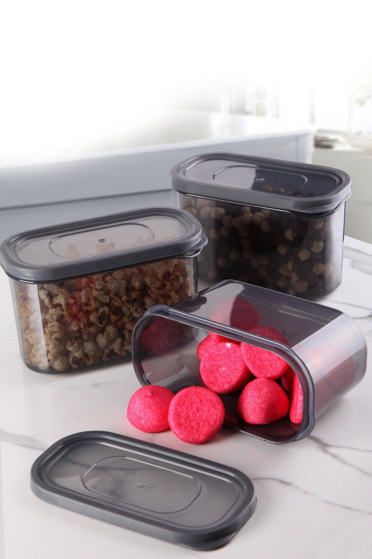 Set cutie de depozitare Storage Box Set AK - 362 - 12 - Lİ, Gri, 30x27x18 cm