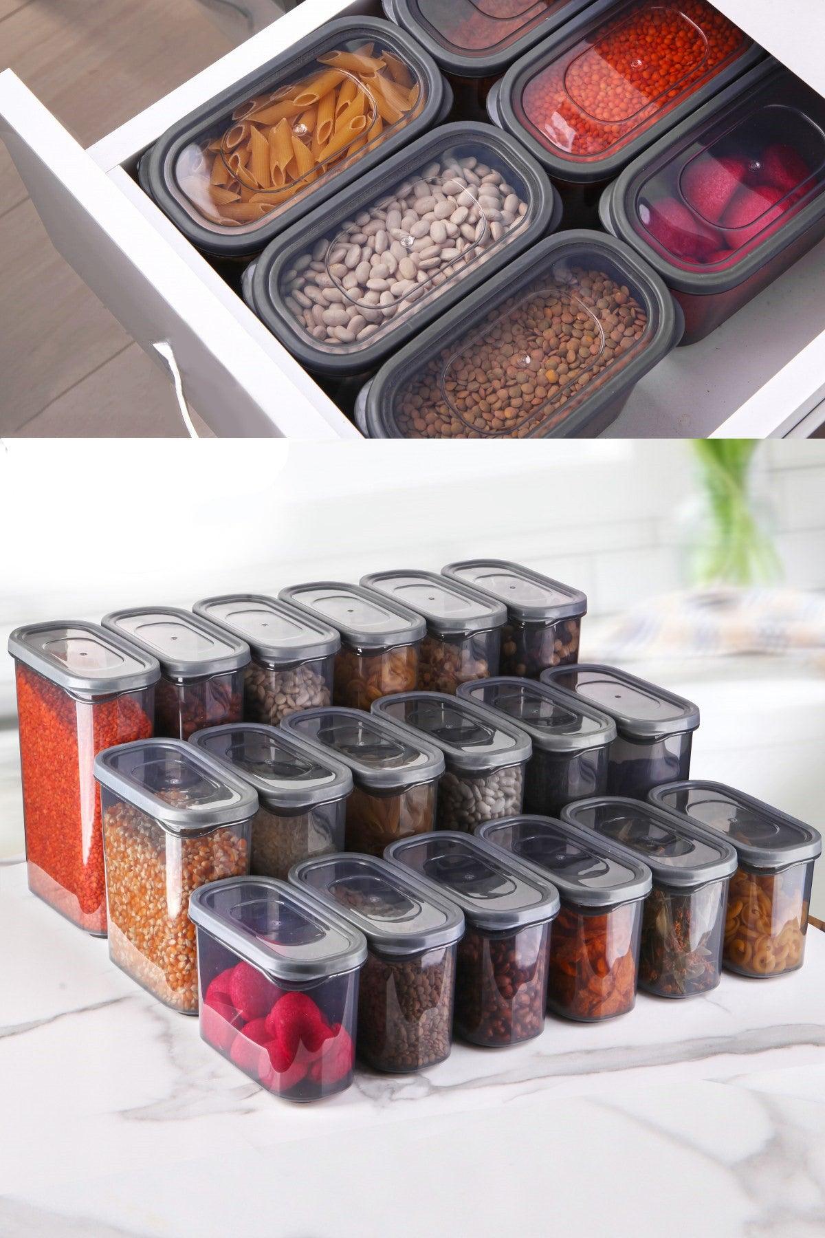 Set cutie de depozitare Storage Box Set AKY - Maxi, Gri, 35x32x35 cm