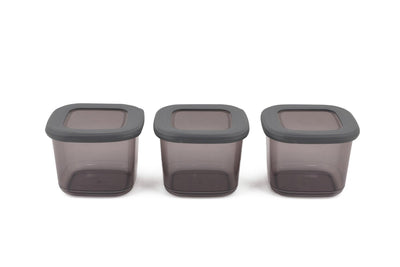 Set cutie de depozitare, Gri, 10x10x10 cm, detaliu produs