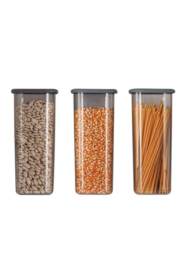 Set cutie de depozitare Storage Box Set BNM-0735 Bucatarie , Gri, 10 x 25 x 10 cm