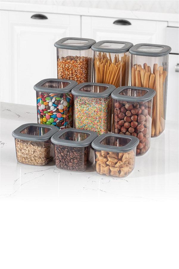 Recipiente Depozitare Set cutie de depozitare, Gri, 10 x 25 x 10 cm