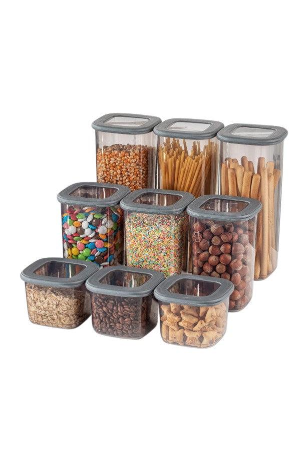 Set cutie de depozitare Storage Box Set BNM9LU Bucatarie , Gri, 10 x 25 x 10 cm