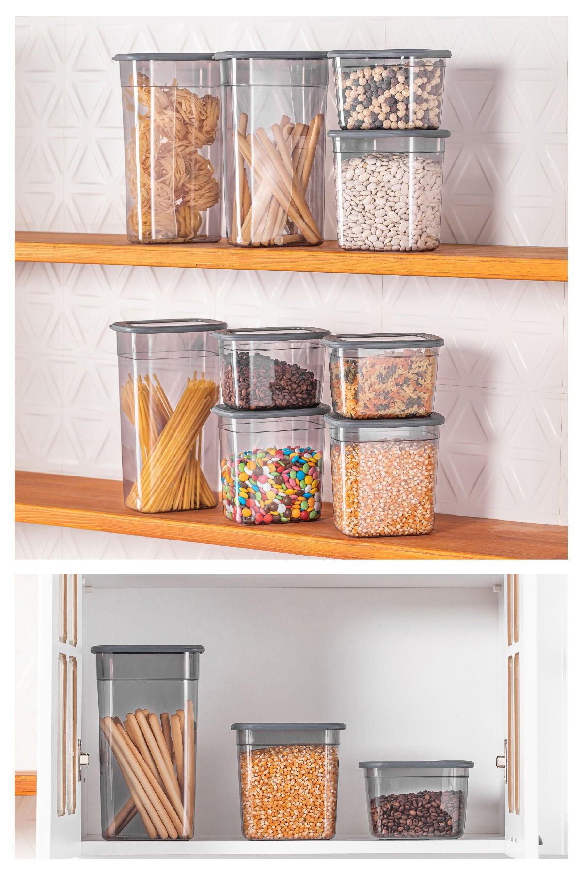 Set cutie de depozitare Storage Box Set BNMPOLI - 18, Gri, 32 12 x 28 x 17 cm