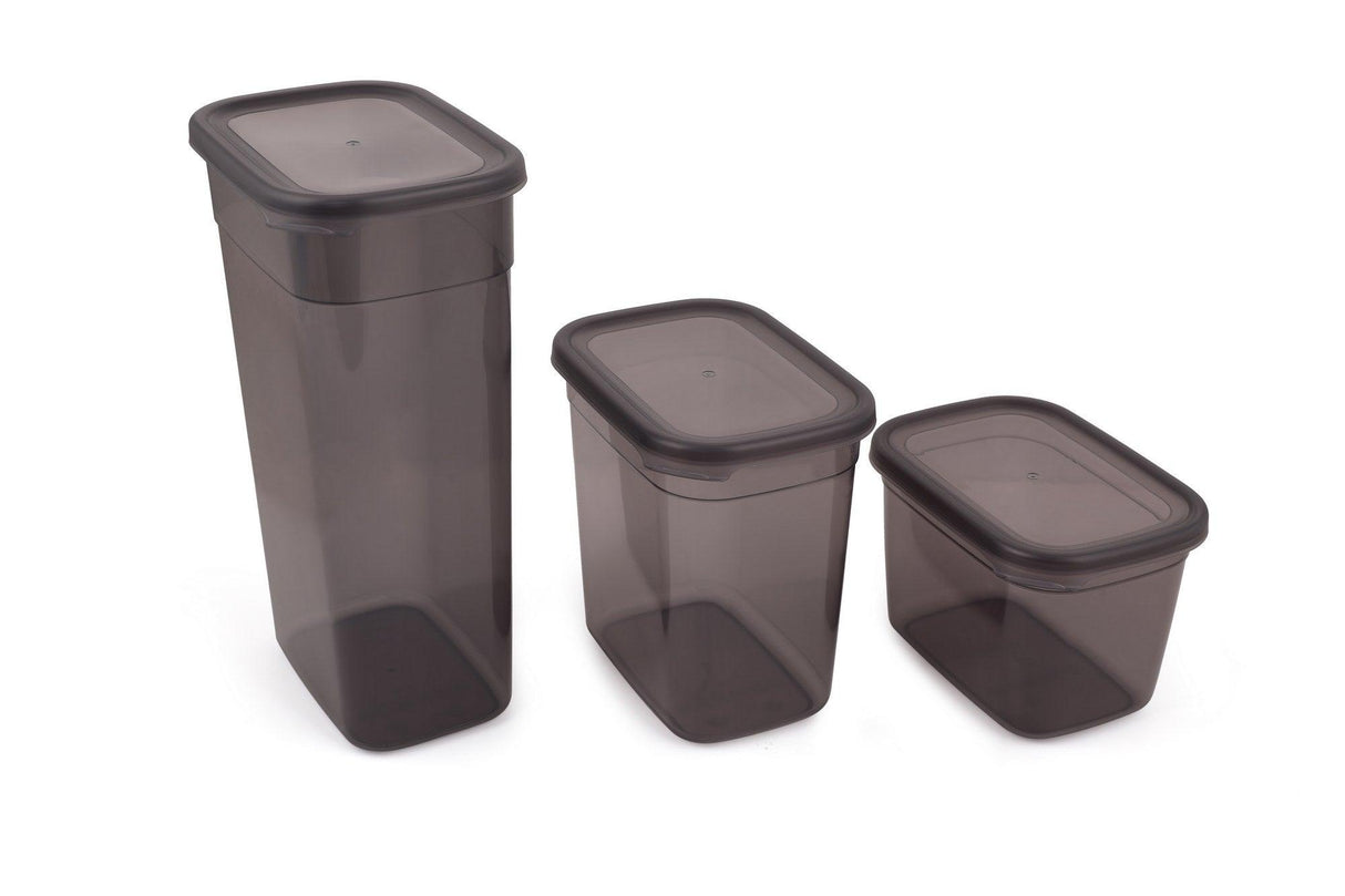 Set cutie de depozitare Storage Box Set Bucatarie, Gri, 12 x 28 x 17 cm