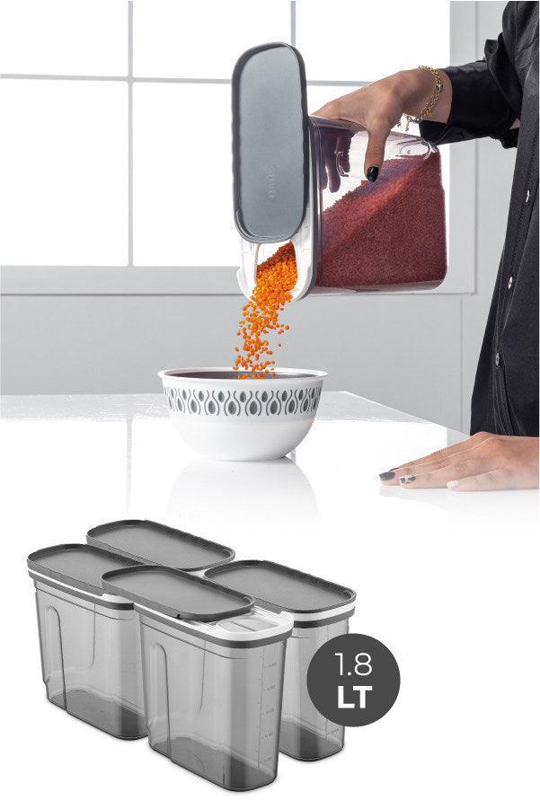 Set cutie de depozitare Storage Box Set FOLYBNM-0650, Gri, 9 x 19 x 18 cm