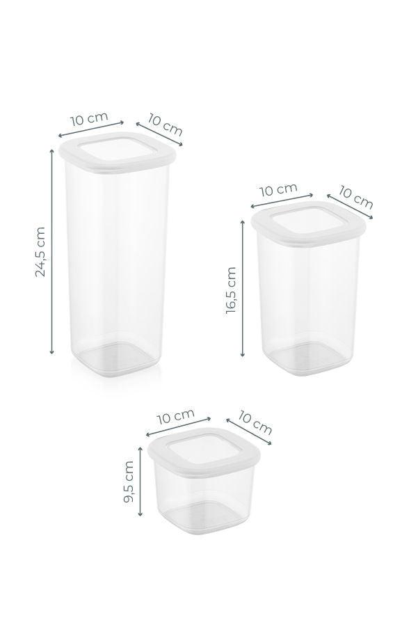 Set cutie de depozitare Storage Box Set FOLYBNM - 9, Alb, 10 x 25 x 10 cm