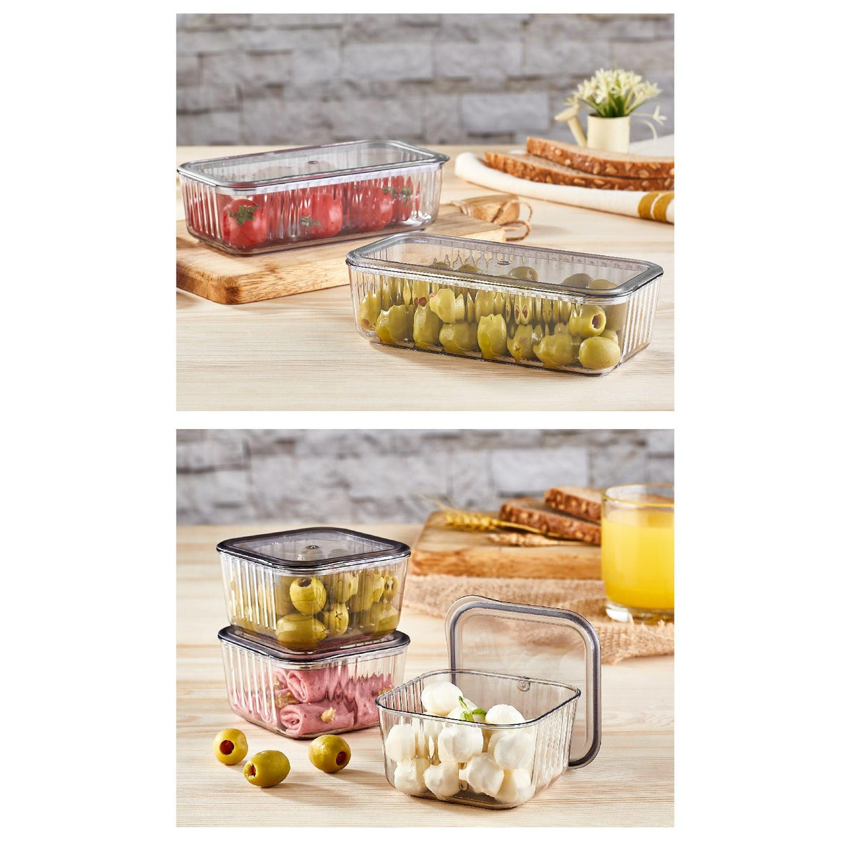 Set cutie de depozitare Storage Box Set Khvltseffaf - Anthracite, Gri, 37 x 6 x 19 cm