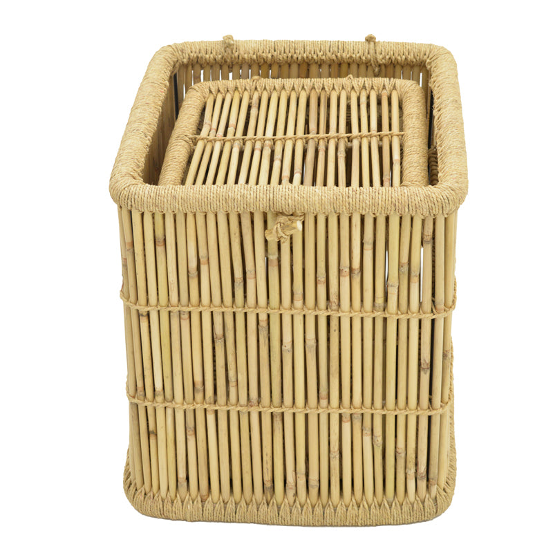 Set de 2 cosuri de rufe Dremia bambus, Natural, 46x46x55 cm