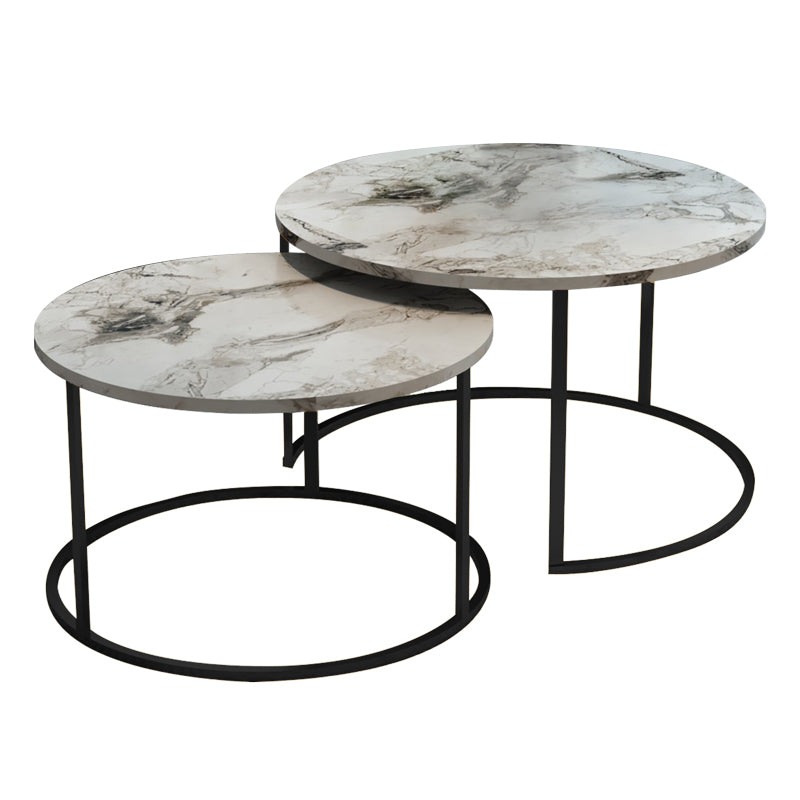 Set de 2 masute de cafea Solme, 60x60x40 cm - Alb